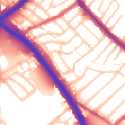 Daytime road noise heatmap for NW11 9DR
