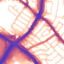 Daytime road noise heatmap for NW11 9HG