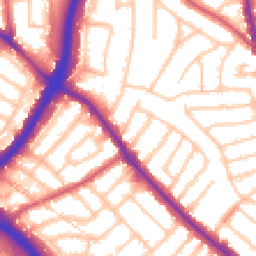 Daytime road noise heatmap for NW11 9NB