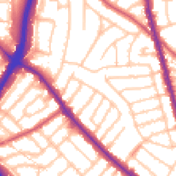 Daytime road noise heatmap for NW11 9NH