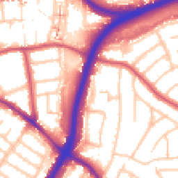 Daytime road noise heatmap for NW11 9QP