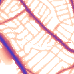 Daytime road noise heatmap for NW11 9RG