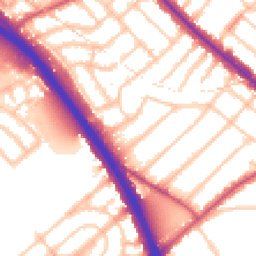 Daytime road noise heatmap for NW11 9RS