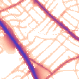 Daytime road noise heatmap for NW11 9RU