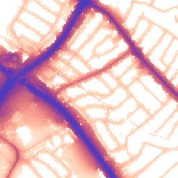 Daytime road noise heatmap for NW11 9TR