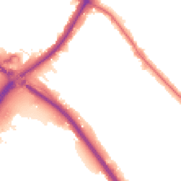 Night-time road noise heatmap for NW11 9TR