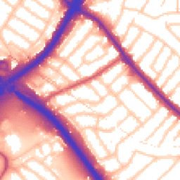Daytime road noise heatmap for NW11 9UE