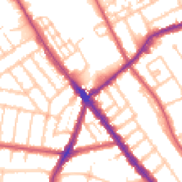 Daytime road noise heatmap for NW2 1DF