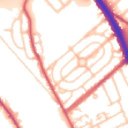Daytime road noise heatmap for NW2 1DU