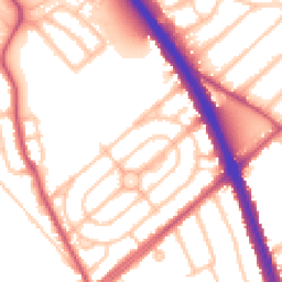 Daytime road noise heatmap for NW2 1DY