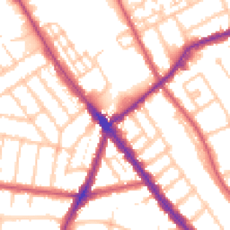 Daytime road noise heatmap for NW2 1ET