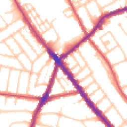 Daytime road noise heatmap for NW2 1EU