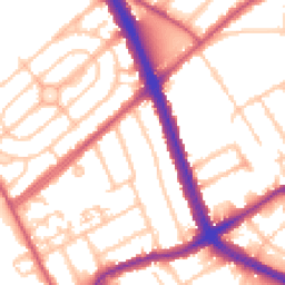 Daytime road noise heatmap for NW2 1HT