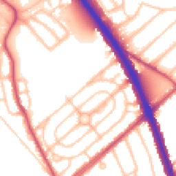 Daytime road noise heatmap for NW2 1QT