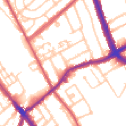 Daytime road noise heatmap for NW2 1RL