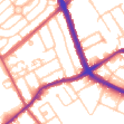 Daytime road noise heatmap for NW2 1SL