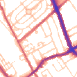 Daytime road noise heatmap for NW2 1SS