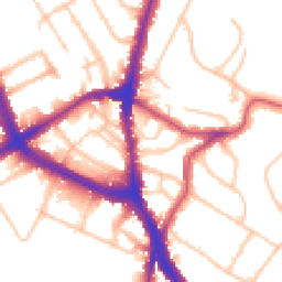 Daytime road noise heatmap for NW2 2DZ