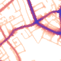 Daytime road noise heatmap for NW2 2EG