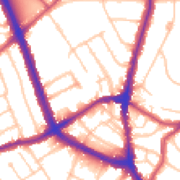 Daytime road noise heatmap for NW2 2FR