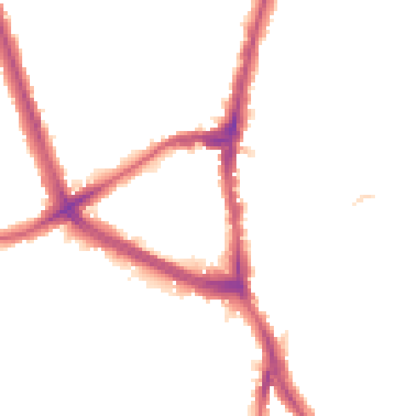 Night-time road noise heatmap for NW2 2JT