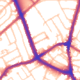 Daytime road noise heatmap for NW2 2NN