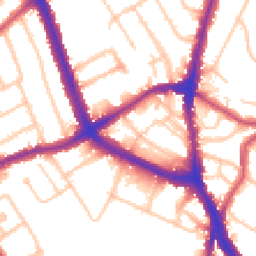 Daytime road noise heatmap for NW2 2PY