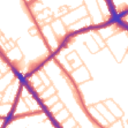 Daytime road noise heatmap for NW2 2RE