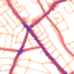 Daytime road noise heatmap for NW2 3EE