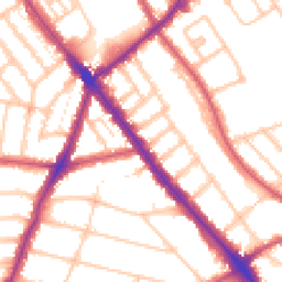 Daytime road noise heatmap for NW2 3EL