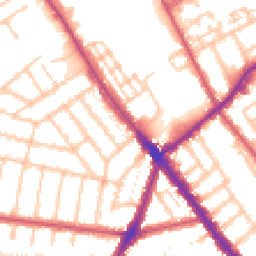 Daytime road noise heatmap for NW2 3HP