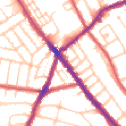 Daytime road noise heatmap for NW2 3HY