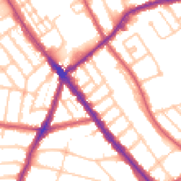Daytime road noise heatmap for NW2 3LJ