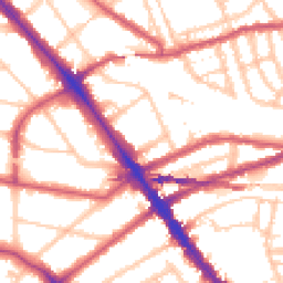 Daytime road noise heatmap for NW2 3TE