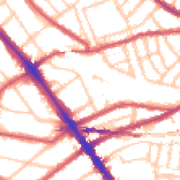 Daytime road noise heatmap for NW2 3TN