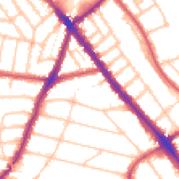 Daytime road noise heatmap for NW2 3XB
