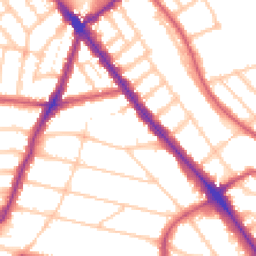 Daytime road noise heatmap for NW2 3XD