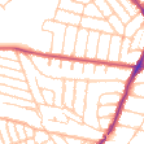 Daytime road noise heatmap for NW2 4AN