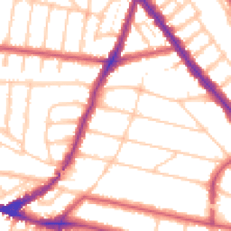 Daytime road noise heatmap for NW2 4DS