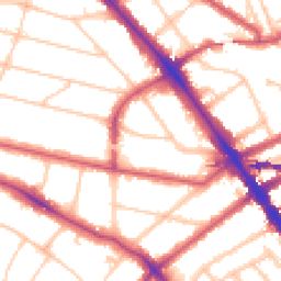 Daytime road noise heatmap for NW2 4ET