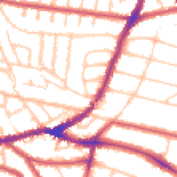 Daytime road noise heatmap for NW2 4NL