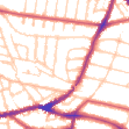 Daytime road noise heatmap for NW2 4NS
