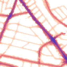 Daytime road noise heatmap for NW2 4SD