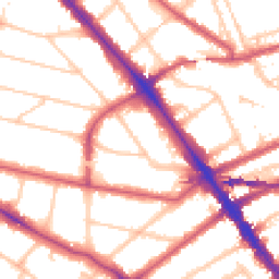 Daytime road noise heatmap for NW2 4SJ