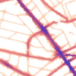 Daytime road noise heatmap for NW2 4SS