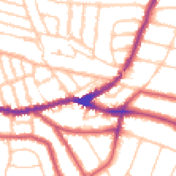 Daytime road noise heatmap for NW2 5AB