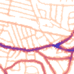 Daytime road noise heatmap for NW2 5BD