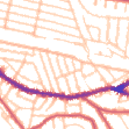 Daytime road noise heatmap for NW2 5DR