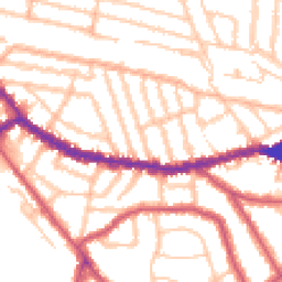 Daytime road noise heatmap for NW2 5ED