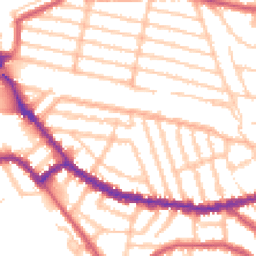 Daytime road noise heatmap for NW2 5NP